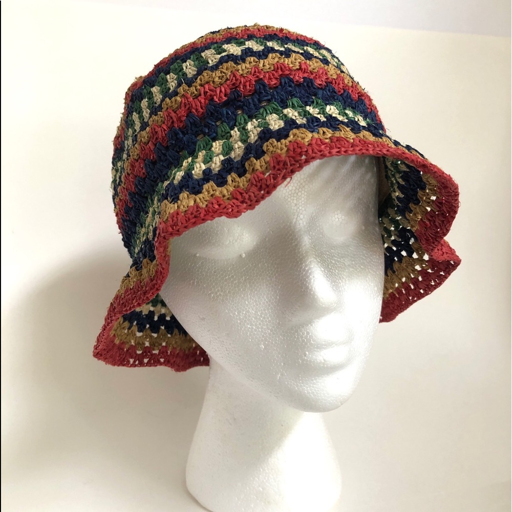NWT Brixton Essex Raffia Bucket Hat SZ S